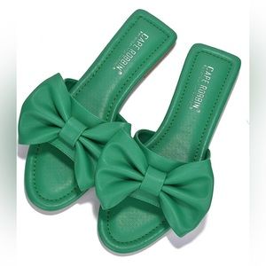 Green Bow Sandals